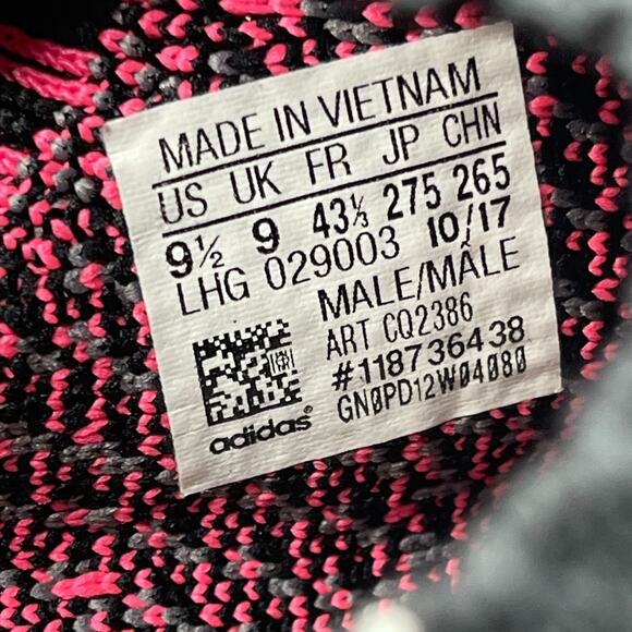 Adidas NMD R1 PK Shoes Mens Size 9.5 Primeknit Solar Black Pink Boost Running - Picture 8 of 8